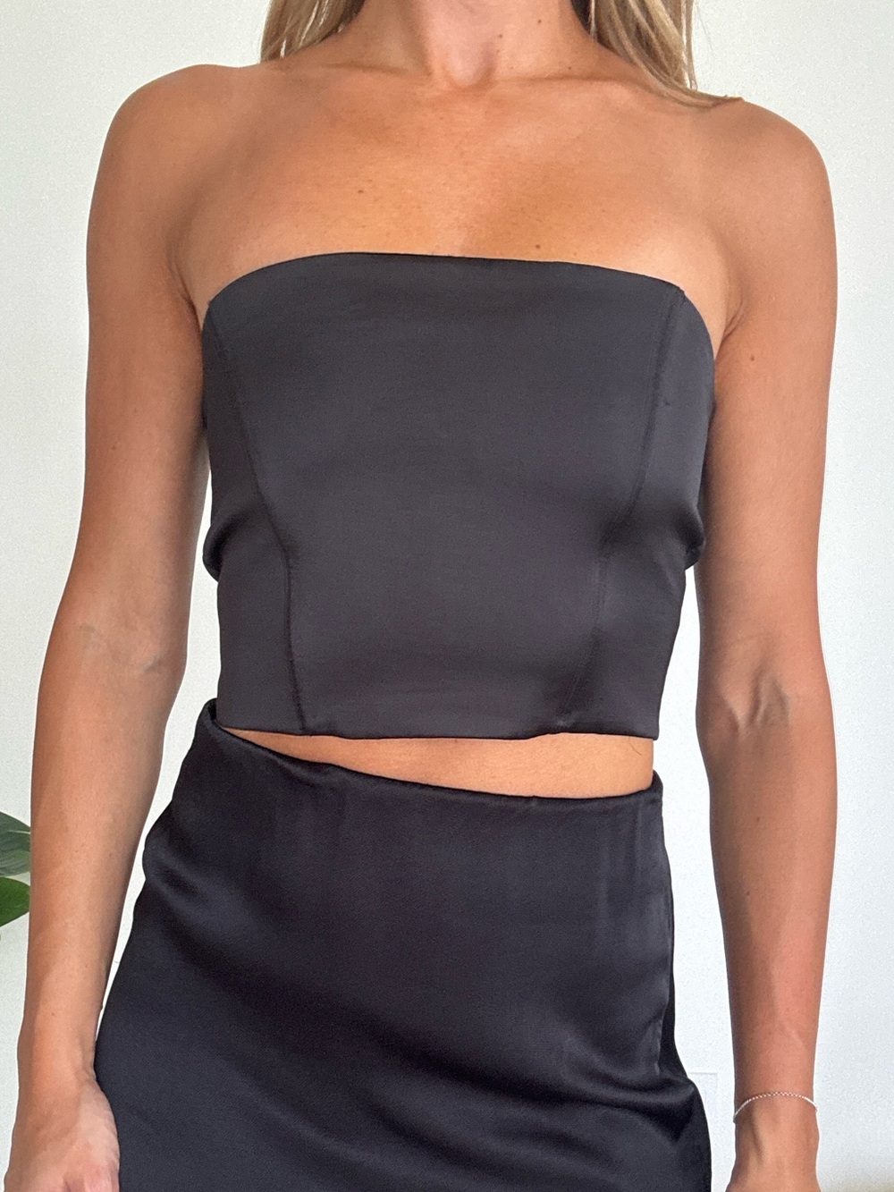 Zara Satin Top in Black